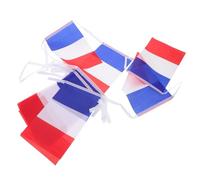 Générique Guirlande Résistance à L'usure Mini de Drapeaux Français en Polyester Double Couture Longueur Ajustable 25 Pièces pour Porches et Bars Sportifs