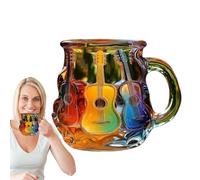 Générique Guitar Coffee Mug,Décoratif Arc-en-pour Amateurs de Guitare - Vaisselle en Verre Résistante à la Chaleur pour Décoration d'Intérieur au Design Créatif & Style