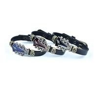 Générique Guitar Leather Bracelets for Men, Multi-Layer Wrap Braided Cuff Wristband, Punk Rock Retro Zinc Alloy Music Accessory, Adjustable Faux Leather Handmade Jewelry (Combo 1)