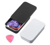 Générique Guitar Pick Box - 2 Pack Metal Organizer Case with Five Plectrums | | Sturdy Iron Storage Container | Compact Portable Design | Secure Plectrum Organizer | Essential Accessory For Musicians