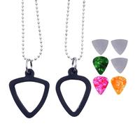 Générique Guitar Pick Holder Necklace, Portable Guitar Picks Storage, Lightweight Musician Accessory, Stylish Organizer for Performance, Concert, Bass, Ukulele, Rehearsal, Music Festival