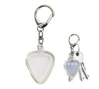 Générique Guitar Pick Storage Keychain | Étui à Médiator Porte-Clefs en Forme de Cœur Transparent | Porte-Clefs Organisateur de Plectres Portable,Musicophiles Hommes Femmes Passionnés
