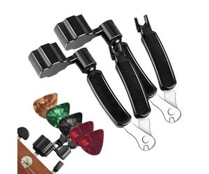 Générique Guitar Winder - with Picks Non-Slip Cutter - 2-Piece Guitar Bridge Peg Tuner - for Musicians Guitarists Beginner Studio Performances Music Lessons Home Stage Shows