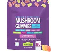 Générique Gummies Aux Champignons, KSM 66 Ashwagandha & Lion's Mane Supplement Gummies, Force Et Soutien Cognitif pour Hommes Et Femmes,1 pcs