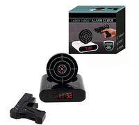 Générique Gun and Target Alarm Clock, Shooting Game Timer, Alarm Clock Interactive Personalized Wake Shot, LED Display Ringtones Customization 2 Alarming Modes for Home, Office, Living Room (Black)