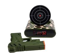 Générique Gun and Target Alarm Clock, Wake Strike Alarm Clock with Gun, Interactive Shooting Target, LED Digital Display, Fun Wake-Up Game Timer for Bedroom, Home Or Office (Green)