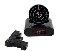 Générique Gun and Target Alarm Clock, Wake Strike Alarm Clock with Gun, Interactive Shooting Target, LED Digital Display, Fun Wake-Up Game Timer for Bedroom, Home Or Office (Black)