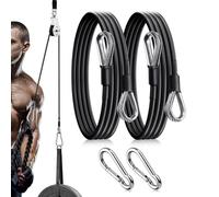 Générique Gym Cable Extension - 2 Pieces 304 Black PP 100cm | Heavy Duty Ergonomic Gym Cable Machine Extension | Bodybuilding Supplies for Strength, Sports, Yoga, Leg, Back, Arm, Tricep