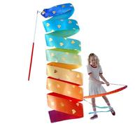 Générique Gymnastics Dance Ribbon - 2m Gradient Color Satin Ribbon with Fiberglass Handle | Kids Artistic Dance Training & Performance Gymnastics, Durable Toy for Coordination & Fitness