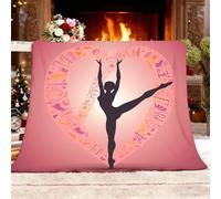 Générique Gymnastique Amour Romance Couverture Double Face Douillette Extra épaisse et Chaude en Sherpa, Rose Couverture Polaire Super Douce pour Canapé ou Salon, 130x150 cm 1 Personnes