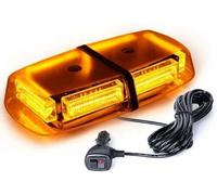 Générique Gyrophare Rampe Lumineuse LED Orange Ambre 12V 24V 48W Fixation Magnetique Lampe d'Avertissement Balise d'Urgence Stroboscopique Prise allume-cigare Voiture