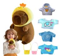 Générique Habiller des vêtements en Peluche Capybara,Habiller des Animaux en Peluche Capybara - Mignon Animal en Que Vous Pouvez Habiller | Poupées en avec 4 vêtements et acces