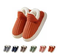 Générique Hadanceo Sunshine Cloud Slippers, Hadanceo Thickened Plush Slipper, Pluffibrand Slippers for Women Mens (Orange,9-10 Women/8-8.5 Men)