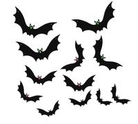 Générique Halloween 3D Bats Decor Scary Hangable with Expression Stickers