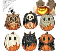 Générique Halloween 6er Set Holz Vintage Kür eist Eule Herbstdeko