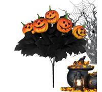Générique Halloween Artificial Flower - Vintage Faux Scary Bouquet - Black Halloween Artificial Bouquet Table Centerpieces for Living Room, Kitchen, Bedroom