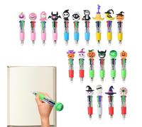 Générique Halloween Ballpoint Pens, Pumpkin Ghost Witch Pens, 3.94 Inches 4-Color Ink with Ergonomic Design, Quick-Dry Writing Pen for School, Studying, Business, Teachers, Journaling, Black