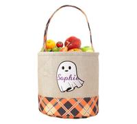 Générique Halloween Baskets for Kids, Festive Candy Storage Tote Buckets with Handles, Cute Reusable Trick Or Treat Bags for Home Decor, Mall Display, Fireplace, Window Use for Halloween