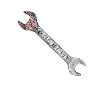 Générique Halloween Bloody Wrench Prop, Horror Simulation Costume Accessory, Red and Silver, Realistic Gruesome Look, Lightweight Design, Fake Weapons Decor for Cosplay Bar Party Escape Room Events