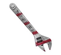 Générique Halloween Bloody Wrench Prop, Horror Simulation Costume Accessory, Red and Silver, Realistic Gruesome Look, Lightweight Design, Fake Weapons Decor for Cosplay Bar Party Escape Room Events