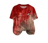 Générique Halloween Blouse Chemisier T-Shirt à Manches Courtes pour Femme - Imprimé décontracté Col Rond de Travail T Shirt Musculation(D,XXL)