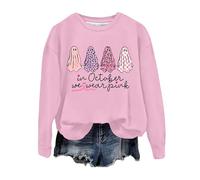 Générique Halloween Blouse Chimie Coton Adulte Sweat à Capuche Manches Longues et col Rond pour Femme, imprimé Femmes(Rose,S)
