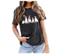 Générique Halloween Blouse Coton Enfant T-Shirt pour Femmes, Amoureux des Chiens, Halloween, Chiot Tee Shirt M Ms Homme(Le Noir,L)