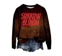 Générique Halloween Blouse Lycée Chimie Haut Pull à Manches Longues et col Rond sur Le thème d pour Femme avec imprimé Taches de en Maille Gaufrée Hommes(Rouge,L)