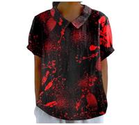 Générique Halloween Blouse Petite Enfance T-Shirt à décontracté imprimé sur Le thème d pour Femmes T Shirt(Brick Rouge,XXL)