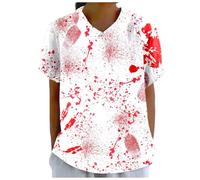 Générique Halloween Blouse Petite Enfance T-Shirt à décontracté imprimé sur Le thème d pour Femmes T Shirt(Rouge,4XL)