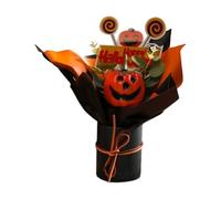 Générique Halloween Bouquet, Artificial Pumpkin Bunch with Faux Fall Flowers for Spooky Home Decor, Autumn Floral Arrangement for Haunted House Party Living Room Display 15x6x22cm