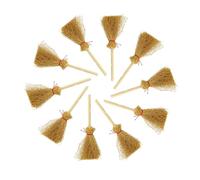 Générique Halloween Broom - 10 Pcs Mini Halloween Straw Broom, Mini Witch Broomstick Craft Decoration Haunted House Ornament Props For Party Favors DIY Crafts Home Table Decor Supplies