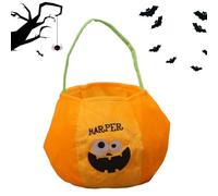 Générique Halloween Bucket, Candy Basket, 8.66x7.87 inches, Comfortable Handle Embroidered Trick Or Treat Bag, Festival Treat Carrier for Night, Walks, Cosplay, Family, Holiday and Childrens