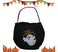 Générique Halloween Bucket, Candy Trick Or Treat Bag, Embroidered Festival Tote, Lightweight Design Outdoor Night Adventures Kids Family Cosplay Holiday Goodies Photo Prop