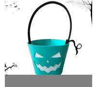 Générique Halloween Bucket, Treat Basket, 9.45x6.3x6.3 inches, Spacious Glow in The Dark Foldable Felt Tote Lightweight, Storage Bag for Candy, Toys, Chocolates, Party, Favors and Props