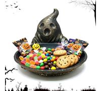Générique Halloween Candy Bowl Cute Resin Ghost-Shaped Decorative Statue