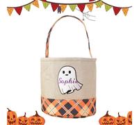 Générique Halloween Candy Bucket, Kids Ghost Pumpkin Tote with Large Capacity for Trick Or Treating, Cute Party Favor Basket for Fireplace Desktop Mall Window Home Holiday Decorations 35 x25x3cm