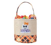 Générique Halloween Candy Bucket, Kids Ghost Pumpkin Tote with Large Capacity for Trick Or Treating, Cute Party Favor Basket for Fireplace Desktop Mall Window Home Holiday Decorations 35 x25x3cm