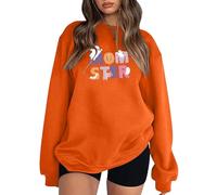 Générique Halloween Cardigan Pull Homme Sweat-Shirt Ample à Manches Tombantes et Capuche pour Femme, Couleur Unie, imprimé Lettres colorées, Veste(Orange,M)