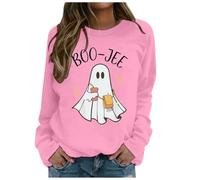 Générique Halloween Cardigans Femmes Légers Longs Sweat-Shirt surdimensionné à col Rond et Manches Longues pour Femme Pull Couverture Plaid(Rose,S)