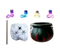 Générique Halloween Cauldron - Bubbling Candy Bucket Decor Kit with Lights