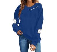 Générique Halloween Chandail Rouge Sweat-Shirt sans Capuche pour Femme, imprimé Mignon Halloween, Haut décontracté et Ample à Quotidien, Parfait l Automne Hiver Manteaux Femmes Habillées(Bleu,XXL)