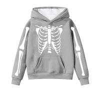 Générique Halloween Chemisiers Et Hauts pour Filles V Habillé Sweat à Capuche d Hiver Filles, Pull Polaire Chaud avec Poche activités de Plein air, âge 4-14 Ans, Peler Coller Comptoirs(Grey,4 Ans)