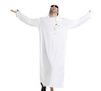 Générique Halloween Costume, Arab Outfit, Mens Dress Up Set, Soft Fabric with Head Wrap, Comfortable Loose Fit for School Play, Cosplay Events, Acting and Dress-Up, 330g