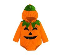 Générique Halloween Costume Bebe,Déguisement Citrouille D'Halloween Deguisement Enfant Garcon 8 Ans Ailes De Bandeaux Cosplay Déguisement Vetement Fille Combinaison (Orange-2,18-24 mois)
