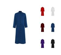 Générique Halloween Costumes Chemise Longue Homme boutonnée Style médiéval pour Halloween Parfaite Tenue décontractée élégance intemporelle et Confort Ultime (Blue, XXL)