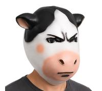 Générique Halloween Cow | Funny Abstract Ugly Cute Latex Animal For Party Costume & Stage Performance | Cow Masquerade Role Play Prop For Cosplay, Festival, Photography & Dance Events