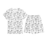 Générique Halloween Culottes Apprentissage Garçons Pyjama pour Enfants, Short à Manches Courtes, Doux et Confortable, vêtements de Nuit Filles, Tenue soirée, 2 12 Ans 6 Princesse(Blanc,11 Ans)