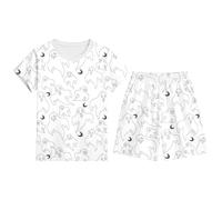 Générique Halloween Culottes Garçons 6 Ans Pyjama pour Enfants, Short à Manches Courtes, Doux et Confortable, vêtements de Nuit Filles, Tenue soirée, 2 12 Enfant 8(Grey,9 Ans)