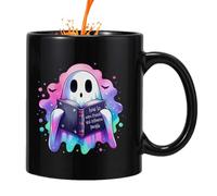 Générique Halloween Cup,Pumpkin Ceramic, Black Ceramic Drinking Mugs | 400ml Spooky Ergonomic Handle Teapot for Kitchen Dorm Fall Travel Camping, Design, Material, Ideal for Home & Office